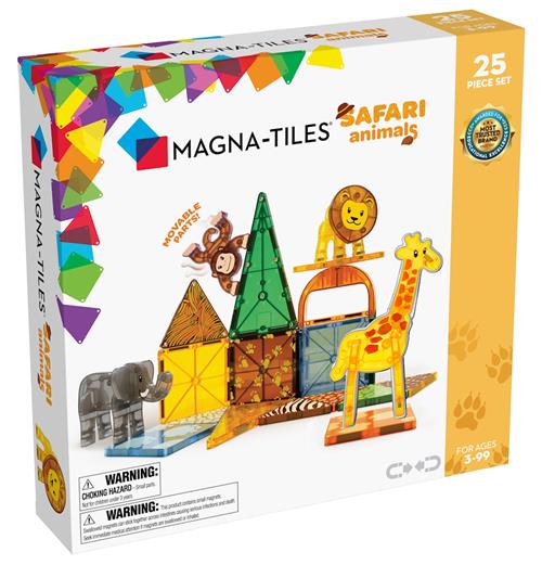 Magna-Tiles Safari Animals Byggeklodser I Sæt Med 25 Dele Multi  Multi-3-6 Y  Hvid  One Size 3+ Years Drenge, Piger