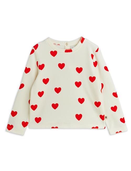Mini Rodini Hearts Velour Topp White  White 92/98 cm  Hvid  92/98 cm  Piger
