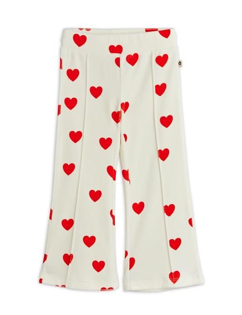 Mini Rodini Hearts Bukser I Velour White  White 116/122 cm  Hvid  116/122 cm  Piger