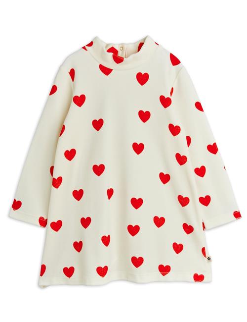 Mini Rodini Hearts Kjole I Velour White  White 104/110 cm  Hvid  104/110 cm  Piger