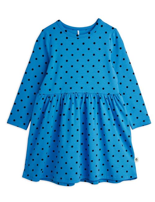 Mini Rodini Polka Langærmet Kjole Blue  Blue 104/110 cm  Blå  104/110 cm  Piger