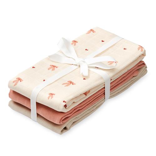 Cam Cam GOTS 3-pak Muslin-klud Bows  Bows One Size  Lyserød  One Size  Piger