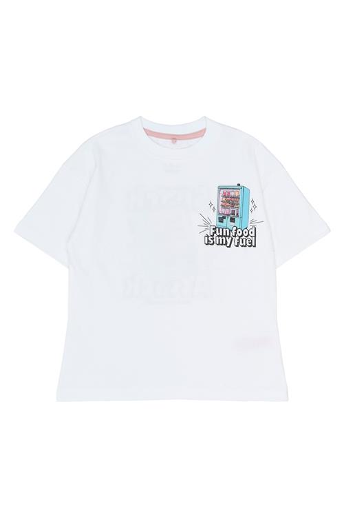 The New Snack Kortærmet T-shirt Bright White  Bright White-7-8 Y  Hvid  7-8 år  Drenge
