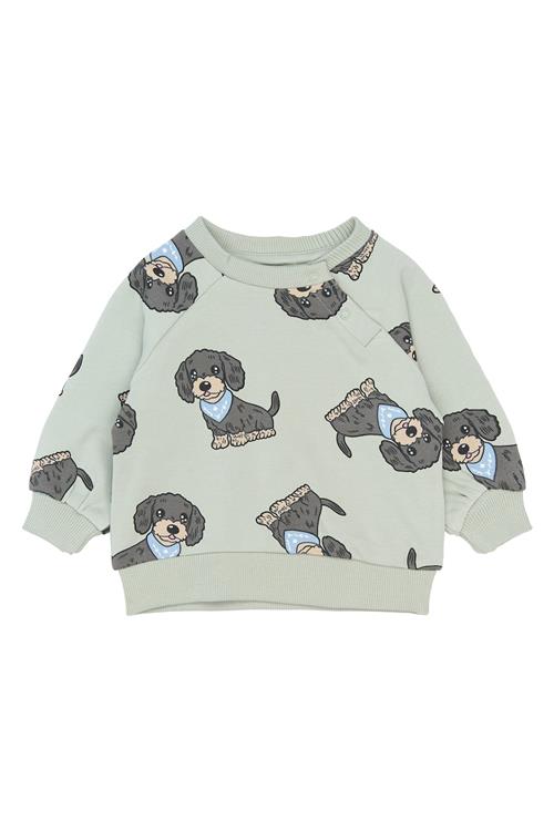 The New Siblings SBSofus Sweatshirt Aqua Gray Aop  Aqua Gray AOP-92 cm  Grå  92 cm  Drenge