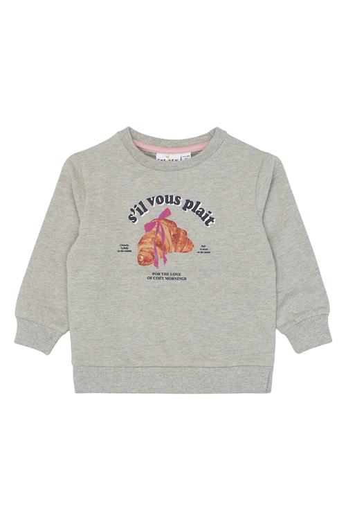The New Siblings Solvej Sweatshirt Light Grey Melange  Light Grey Melange-104 cm  Grå  104 cm  Piger