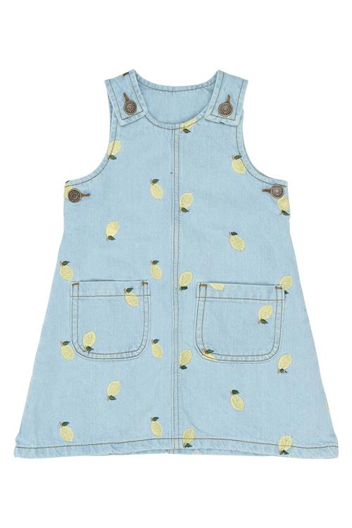 The New Siblings Saja Denim-kjole Light Blue Denim Emb  Light Blue Denim EMB-92 cm  Blå  92 cm  Piger