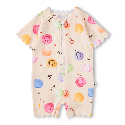 Molo Nolu Rushguard I Ét Stykke Smile Scoops  Smile Scoops 74/80 cm  Creme  74/80 cm  Drenge, Piger
