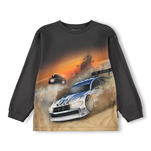 Molo GOTS Rube Langærmet T-shirt Beach Race Dark  Beach Race Dark 104 cm  Sort  104 cm  Drenge