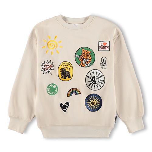 Molo Mar Sweatshirt Patch Party  Patch Party 98 cm  Beige  98 cm  Drenge