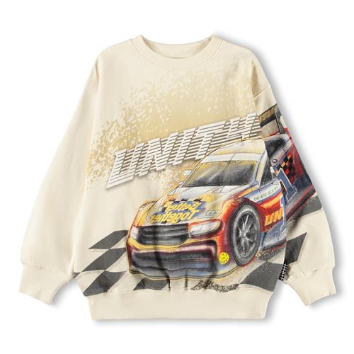 Molo GOTS Monti Sweatshirt Car Race  Car Race 110 cm  Creme  110 cm  Drenge