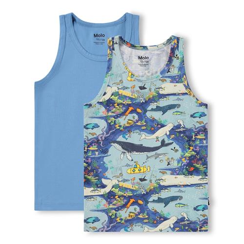 Molo GOTS Jayden 2-Pack Tank Top Pixel Sea  Pixel Sea 98/104 cm  Blå  98/104 cm  Drenge