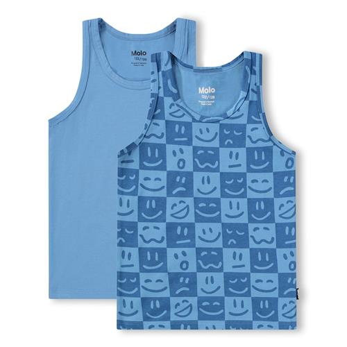 Molo GOTS Jayden 2-Pack Tank Top Blue Vibes  Blue Vibes 98/104 cm  Blå  98/104 cm  Drenge