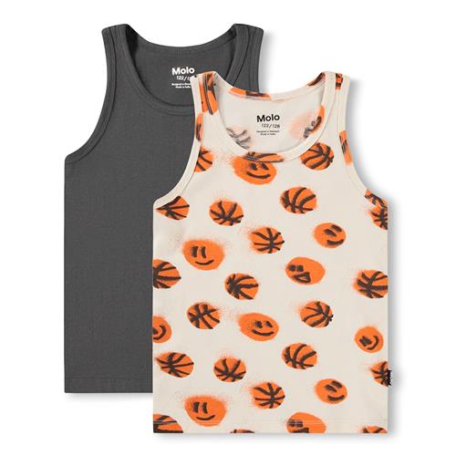 Molo GOTS Jayden 2-Pack Tank Top Raven Basketballs  Raven Basketballs 98/104 cm  Sort  98/104 cm  Drenge