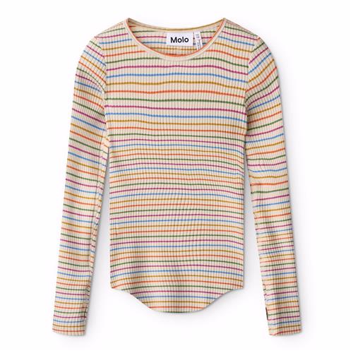 Molo GOTS Rochelle Langærmet Top Sand Rainbow  Sand Rainbow 146/152 cm  Beige  146/152 cm  Piger