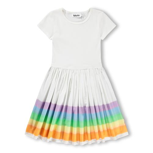 Molo GOTS Cissa Kjole Painted Rainbow  Painted Rainbow 98/104 cm  Hvid  98/104 cm  Piger