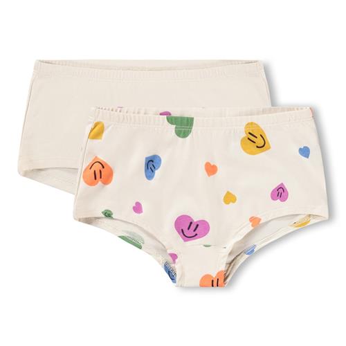 Molo GOTS Jemma 2-pak Trusser Confetti Smiles  Confetti Smiles 122/128 cm  Hvid  122/128 cm  Piger