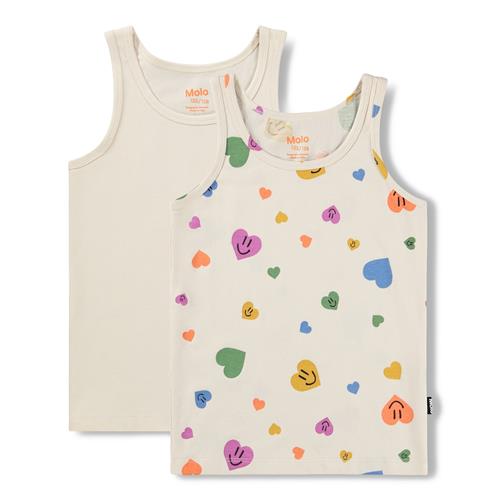 Molo GOTS Jeanie 2-Pack Tank Top Confetti Smiles  Confetti Smiles 146/152 cm  Hvid  146/152 cm  Piger