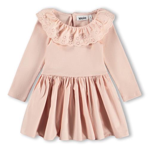 Molo GOTS Crystala Langærmet Kjole Petal Blush  Petal Blush 80 cm  Lyserød  80 cm  Piger