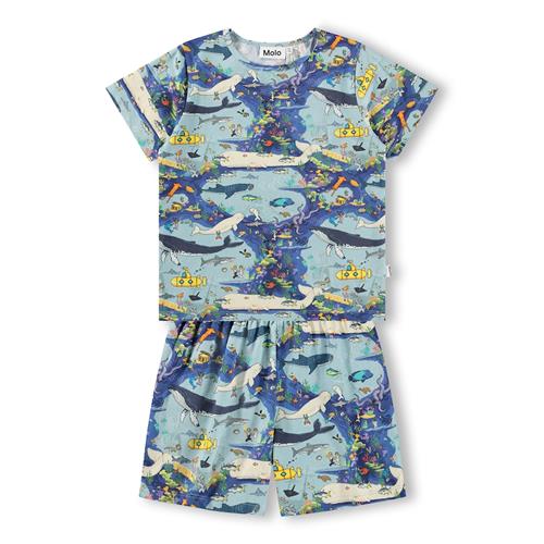 Molo GOTS Luvis Pyjamas Pixel Sea  Pixel Sea 92/98 cm  Blå  92/98 cm  Drenge