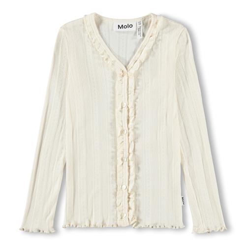 Molo GOTS Ramsi Langærmet Top Pearled Ivory  Pearled Ivory 122/128 cm  Creme  122/128 cm  Piger
