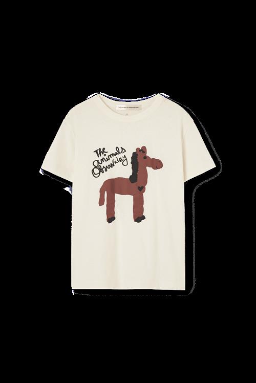The Animals Observatory Rooster T-shirt Raw White  Raw White 2 Y  Hvid  2 år  Drenge, Piger