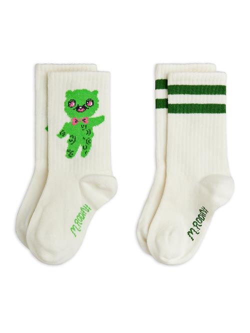 Mini Rodini Alien 2-pak Sokker Off-white  Off-White 24-27 EU  Hvid  24-27 EU  Drenge, Piger