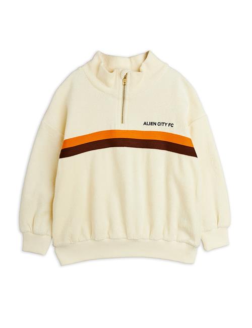 Mini Rodini Alien City Frotté-sweatshirt Med Halv Lynlås Off-white  Off-White 104/110 cm  Hvid  104/110 cm  Drenge, Piger