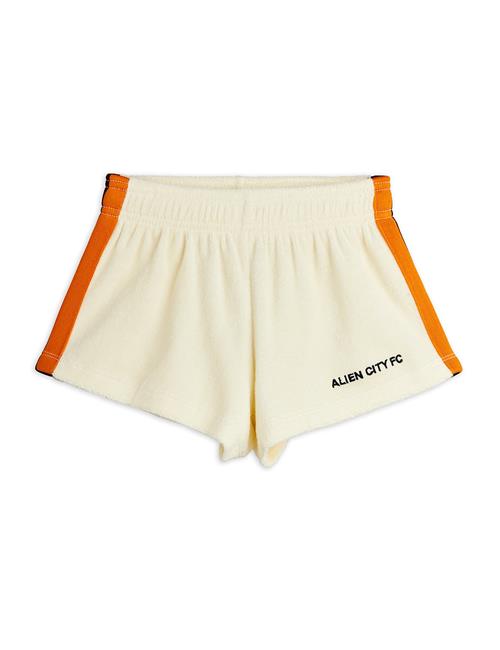 Mini Rodini Alien City Terry Sweat Shorts Off-white  Off-White 104/110 cm  Hvid  104/110 cm  Drenge, Piger