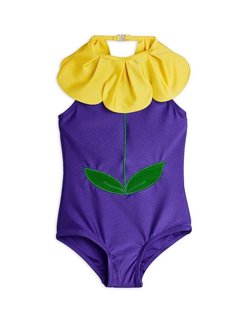 Mini Rodini Flower Halterneck-badedragt Purple  Purple 104/110 cm  Lilla  104/110 cm  Piger