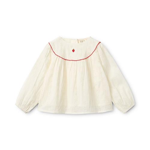 Flöss Claire Bluse Ivory White  Ivory White 110 cm  Hvid  110 cm  Piger