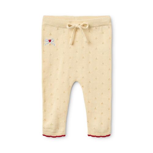 Flöss Kaya Pointelle-bukser Soft White  Soft white 74 cm  Creme  74 cm  Piger