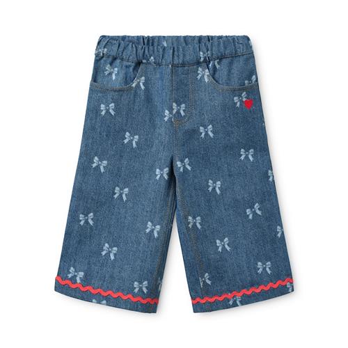 Flöss Eva Bukser Denim Blue Bow  Denim Blue Bow 116 cm  Blå  116 cm  Piger