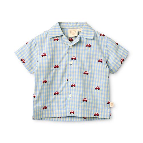 Flöss Albert Skjorte Blue Gingham  Blue Gingham 86 cm  Blå  86 cm  Drenge