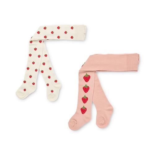 Flöss Vera 2-pak Strømpebukser Pointelle Berry  Pointelle Berry  128/134 cm  Lyserød  128/134 cm  Piger
