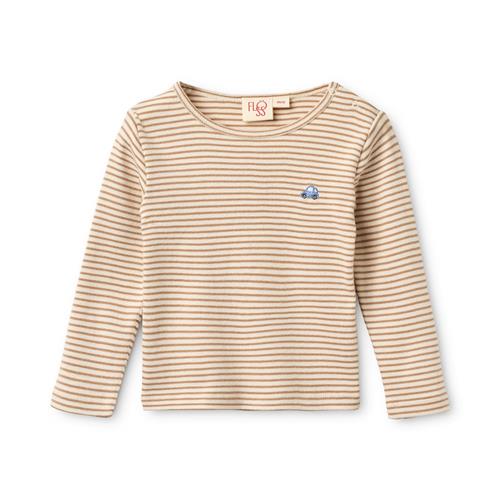 Flöss Fresa Jersey-bluse Light Brown Stripe  Light Brown Stripe 122 cm  Beige  122 cm  Drenge