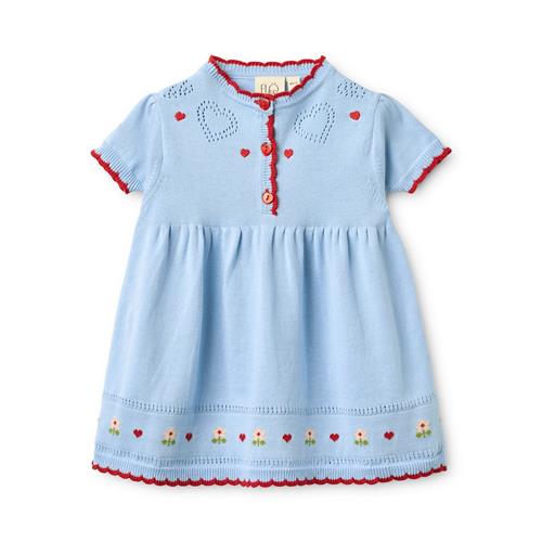 Flöss Blanca Kjole Blue Sky  Blue Sky 116 cm  Blå  116 cm  Piger