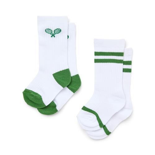 Flöss Vitus 2-pak Sokker White Green Tennis  White Green Tennis  29-32 EU  Hvid  29-32 EU  Drenge