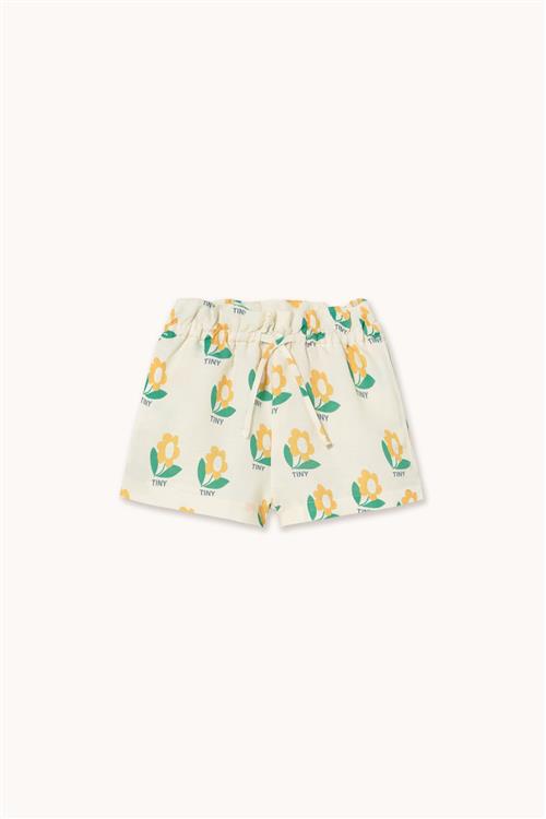 Tinycottons Tiny Flower Kort I Hør Off-white  Off-White 4 Y  Hvid  4 år  Piger