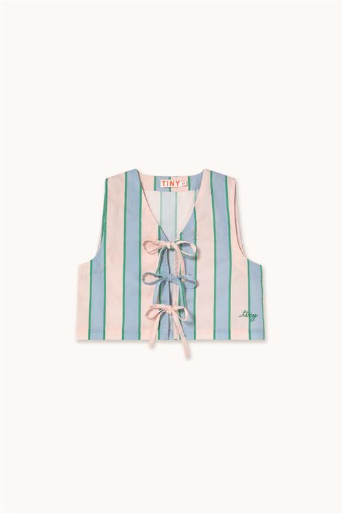 Tinycottons Retro Stripes Vest Med Sløjfer Pastel Pink  Pastel Pink 6 Y  Lyserød  6 år  Piger