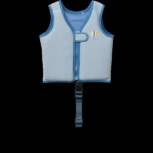 Liewood Liewood Dove Seersucker-badevest Y/d Stripe Riverside / Creme De La Creme  Y/D Stripe Riverside / Creme De La Creme-11-15 kg  Blå  11-15 kg  D