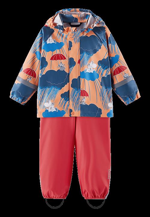 Reima Moomin Plask Regn-outfit Apricot  Apricot-92 cm  Orange.  92 cm  Drenge, Piger