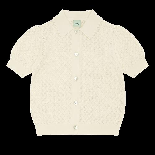 FUB Pointelle-skjorte Ecru  Ecru-90 cm  Creme  90 cm  Piger