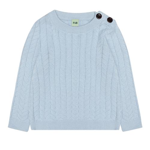 FUB Baby Zigzag Crew Pale Blue  Pale Blue-74 cm  Blå  74 cm  Piger