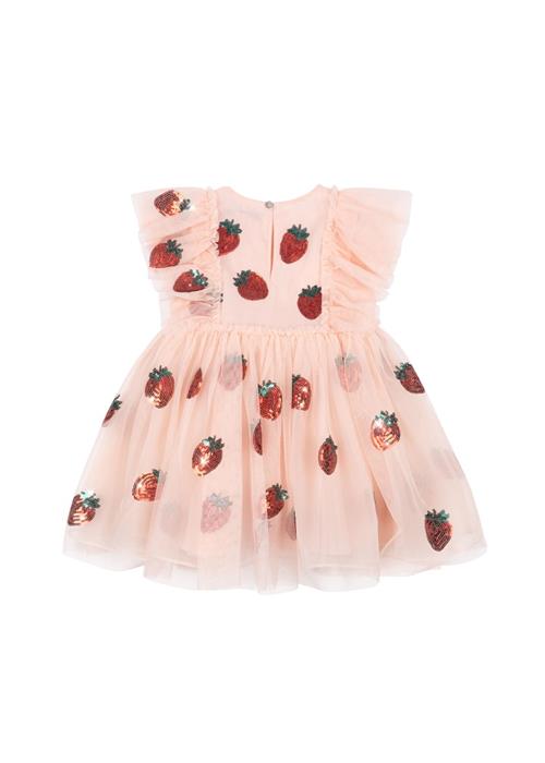 Konges Sløjd Yvonne Kjole Med Frynser Strawberry Rose Strawberry Rose 7-8 Y  Rød  7-8 år  Piger