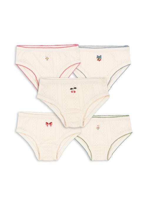 Konges Sløjd GOTS Minna 5-pak Underbukser Antique White  Antique White 18 months    18 måneder  Piger