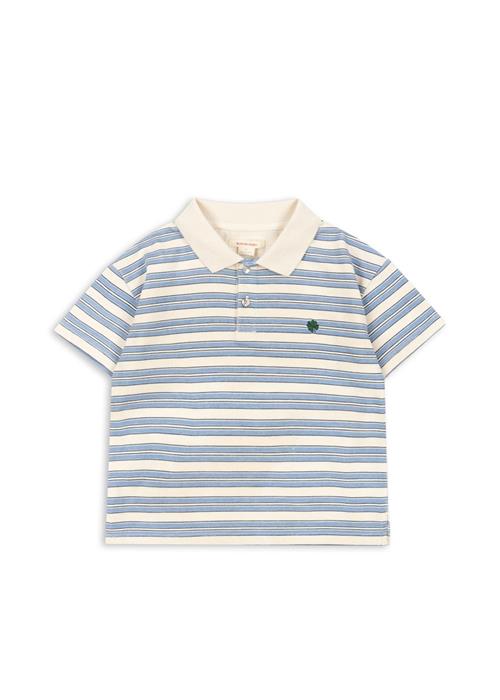 Konges Sløjd GOTS Spotty Polo Stripe Ciel  Stripe Ciel 5-6 Y    5-6 år  Drenge
