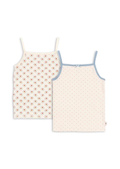 Konges Sløjd GOTS Basic 2-pak Stroptoppe Pirouette Dot Mirage  Pirouette Dot Mirage 3 Y  Hvid  3 år  Piger