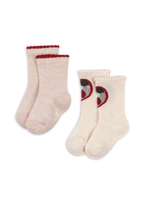 Konges Sløjd Cherry Rose 2-pak Sokker Cherry Rose  Cherry Rose 17-18 EU    17-18 EU  Piger