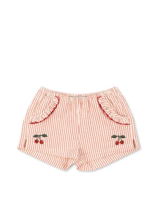 Konges Sløjd GOTS Ellie Shorts Med Flæser Amour Stripe  Amour Stripe 5 Y  Rød  5 år  Piger