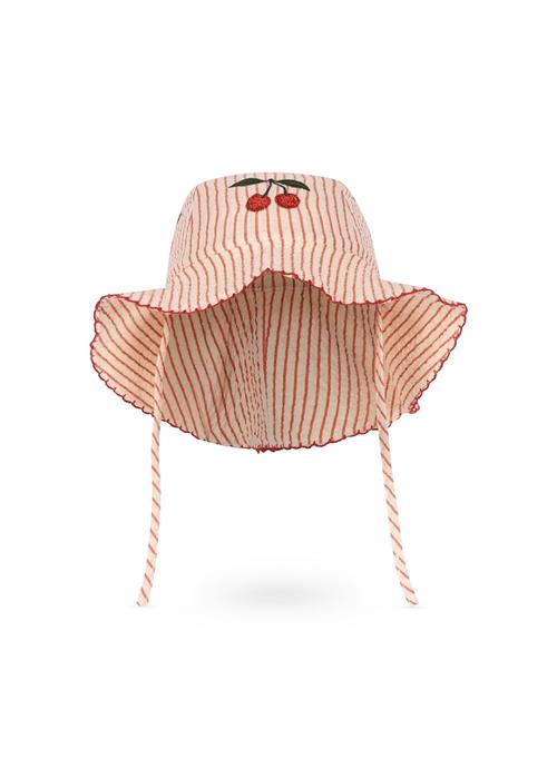 Konges Sløjd GOTS Ellie Solhat Med Flæser Amour Stripe  Amour Stripe 5-8 Y  Rød  5-8 år  Piger